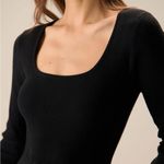 RIHOAS Women's Black Square Neck Mermaid Sweater Maxi Dress S 75 Photo 3