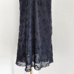 American Vintage 90s Y2K Black Velvet Burnout Heart Slip Dress Mini Lined Spaghetti Strap XS Photo 3