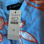Talbots  Light Blue Fit and Flare Floral Midi Dress Size 14 NEW Flowing Hibiscus Photo 12