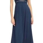 Free People Intimately One Adella Slip Maxi Dress Crochet Lace Navy Flowy Small Photo 0
