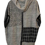 Curio New York Womens Black Gray Patchwork Poncho Style Sweater Size M Size M Photo 0