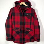 Pendleton Alta Plaid Hooded Wool Blend Coat Womens Small Petite Zip Snap Pocket Photo 0
