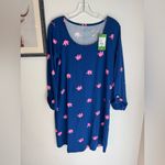 Lilly Pulitzer NWT Ocean Ridge Resort Navy Blue Pink Elephant Half Drop Print Photo 1