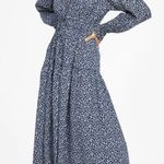 Lacausa Dama Dress Blue Magic Mushroom Print Midi Long Sleeve Resort Coastal S Photo 12