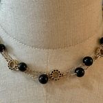 J. Crew Gold tone Black Long Necklace Photo 1