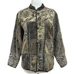 Flashback Velour Patchwork Blazer Jacket Size Small Brown Photo 0