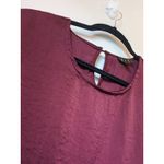 OLM 3/4 Crop Top Womens Casual Puff Sleeve Mock Blouse Burgundy Size Small Red Photo 2