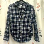 Hollister Navy & White Fine Plaid  Flannel Photo 0