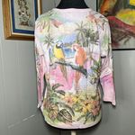 Parrots Birds Y2K Style AOP 3/4 Sleeve Top Rhinestones Size XL Pink Photo 1