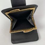 Vintage Piato Black Genuine Leather Trifold Wallet Embossed Logo Compact Photo 6