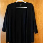 Talbots Women Black Open Front Cardigan Sweater Cotton Rayon 3/4 Sleeve Small Photo 11
