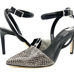Lord‎ & Taylor 424 Fifth Womens 7.5 Baylee Heel Strappy Ankle Snake Print Black Photo 0