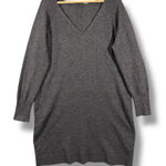 Athleta  Cloud Charcoal Heather Wool Cashmere Blend V Neck Sweater Dress Photo 0