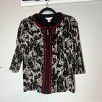 Christopher & Banks  Cardigan Full Zip Half 1/2 Sleeve Giraffe Zebra Size Medium Photo 7