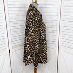 Chico's  Leopard Print Crinkle Upper Button Up‎ Boyfriend Shirt Tan Black Medium 1 Photo 2