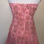 Naranka pink gold sparkly floral pattern strapless formal dress Size undefined Photo 7