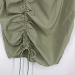 Cider  Mini Bodycon Dress Green Tie Spaghetti Straps Ruched Size L Photo 2