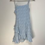 Princess Polly  Grasby Mini Dress Blue Floral Back Cutout Cottagecore Milkmaid 4 Photo 1