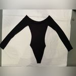 ZARA  Black Mesh Body Suit‎ Rounded neck Long Sleeves, size Medium M Photo 2