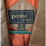 VINTAGE 70s Porsha by Winer 100% Top Grain Brown Leather Jacket Size 4 Photo 5