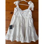 Lulus NWT  Tier-ly Delightful White Tie-Strap Tiered Bustier Mini Dress Short XL Photo 3
