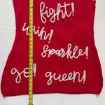 None Queen of Sparkles Fight! Win! Sweater Dress Red White Christmas Size M Photo 8