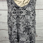 Catherines Tank Top Womens 2X 22/24W Scoop Neck Sleeveless Geometric Black White Photo 0