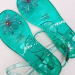 Betsey Johnson Sarai Teal Jelly Flower Sandals Size 10 – New Photo 8