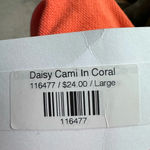 Ces Femme Daisy Woven Cami in Coral Size Large NWT Orange Photo 3