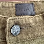 RTA | Olive Green Stretch Lambskin Suede Stretch Leather Skinny Jeans Pants | 26 Photo 2