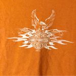Harley Davidson El Paso Texas Flame 3/4 Sleeve Shirt Burnt Orange Large Photo 2