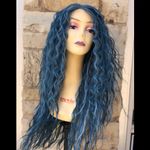 Blue Long Curly Soft Swisslace Lacefront wig Photo 10