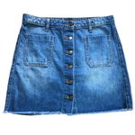 Urban Outfitters BDG Button Front Frayed Hem Denim Skirt Photo 0