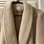 Vintage 80s Petite New Wool Coat size L Cream Brown Peacoat Pavilion Photo 2