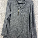 Gray 1/3 zip up‎ long sleeve tight light knit sweater women's size 2XL WS2 Photo 0