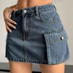 SheIn Y2K flap pocket slide denim cargo skirt Photo 0