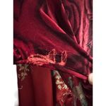 Natori  Velvet Floral Red Roses Dress Women's Size M Medium Long Sleeve *read/see Photo 5