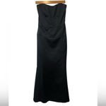 Black Satin Straplesss Evening Party Dress Mermaid Size 8 Photo 7