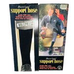 2 Vintage Men’s Support Hose Dress Socks Hosiery Black Size 12 13 14 Hole proof Photo 0