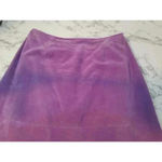 Vtg. Cuir Zebra Purple Suede Leather Fringe Western Skirt Size 12 Photo 2