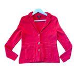 Talbots  100% merino wool red sweater blazer size small petite Photo 1