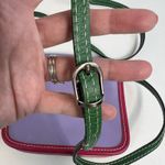 Vera Pelle Leather Crossbody Bag Saddle Bag Italian Leather Small Purse Travel Purple Photo 7