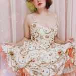 Sugar Thrillz Lush Opulence Butterfly Bunny Corset Dress Marie Antoinette small Orange Photo 0