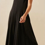 Free People NEW  Beach Alice Shoulder Tie Wide Leg One Piece Jumpsuit Black Photo 0