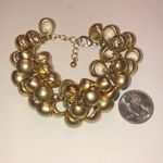 Satin Soft Gold Tone Chain Link Chunky Retro Bracelet Photo 6