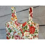MNG Mango Floral Romper Medium White Red Rose Print – Missing Belt Photo 4