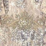 Mac Duggal  67842 Bell Sleeve Floral Embellished Formal Event Gown, Taupe Size 4 Photo 6