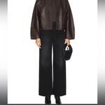 NWT MOTHER Women's The Spinner Zip Sneak Wide Leg Jeans In Magic Black Size 33 Photo 13