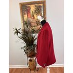 PBM Womens 12 Red Lined Double Breasted Button Collared Long Sleeve 100% Camel Photo 5