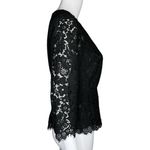 EXPRESS  Shirt Women Small Black Sheer Lace Peplum Blouse Party Cocktail Festival Photo 1